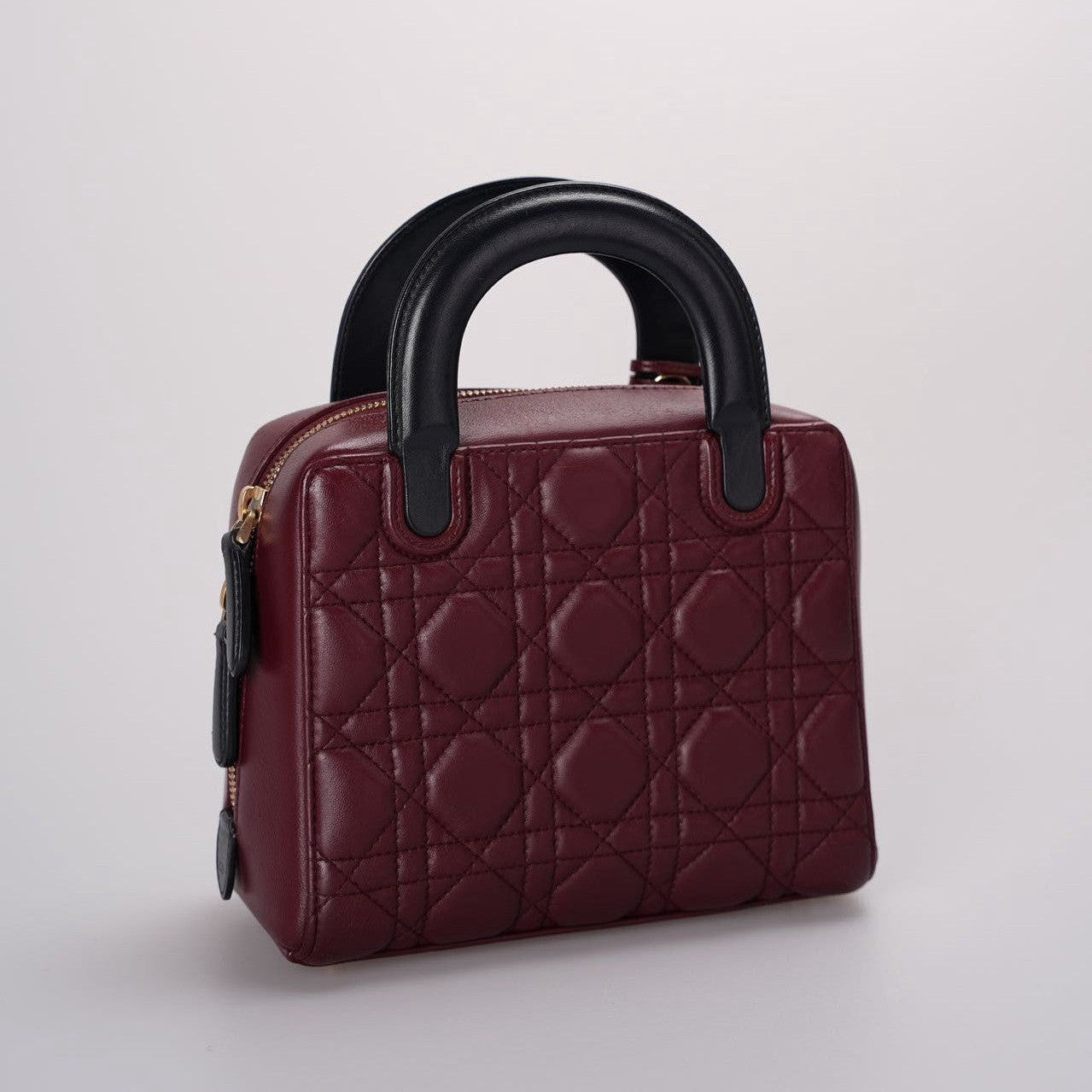 Christian Dior Lambskin Burgundy Cannage Lily Tote Bag