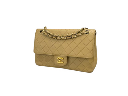 Chanel Beige Vintage Timeless Flap Bag Medium