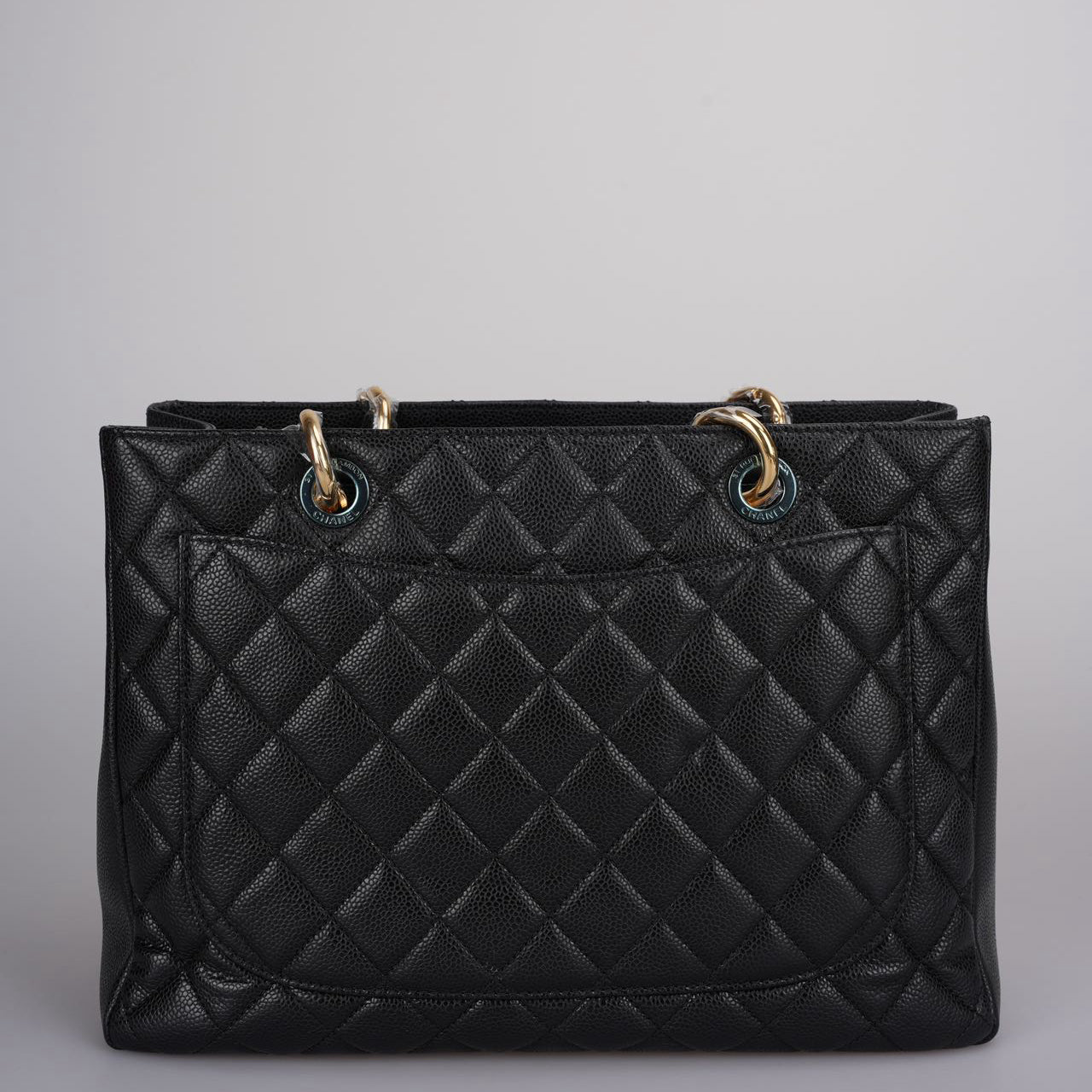 Chanel Grand Shopping Tote black gst Bag in Cavier Leather with Gold Hardware