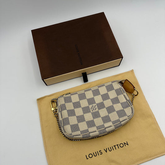 Pochette accessoires mini damier azur