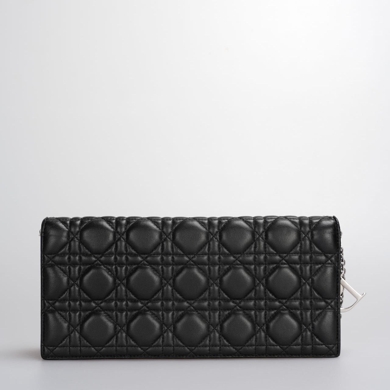 Christian Dior Lambskin Cannage Lady Dior Clutch in Black