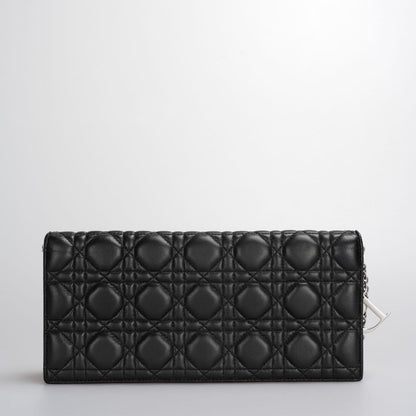 Christian Dior Lambskin Cannage Lady Dior Clutch in Black