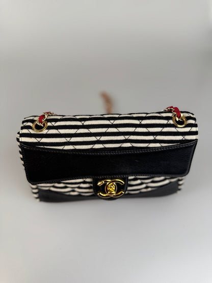 Chanel Sailor bag Blue 2014 striped mini rectangle Classic single flap shoulder bag