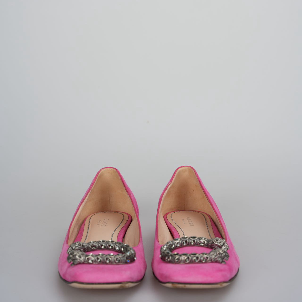 Gucci - Dionysus Pink Suede Flats 37