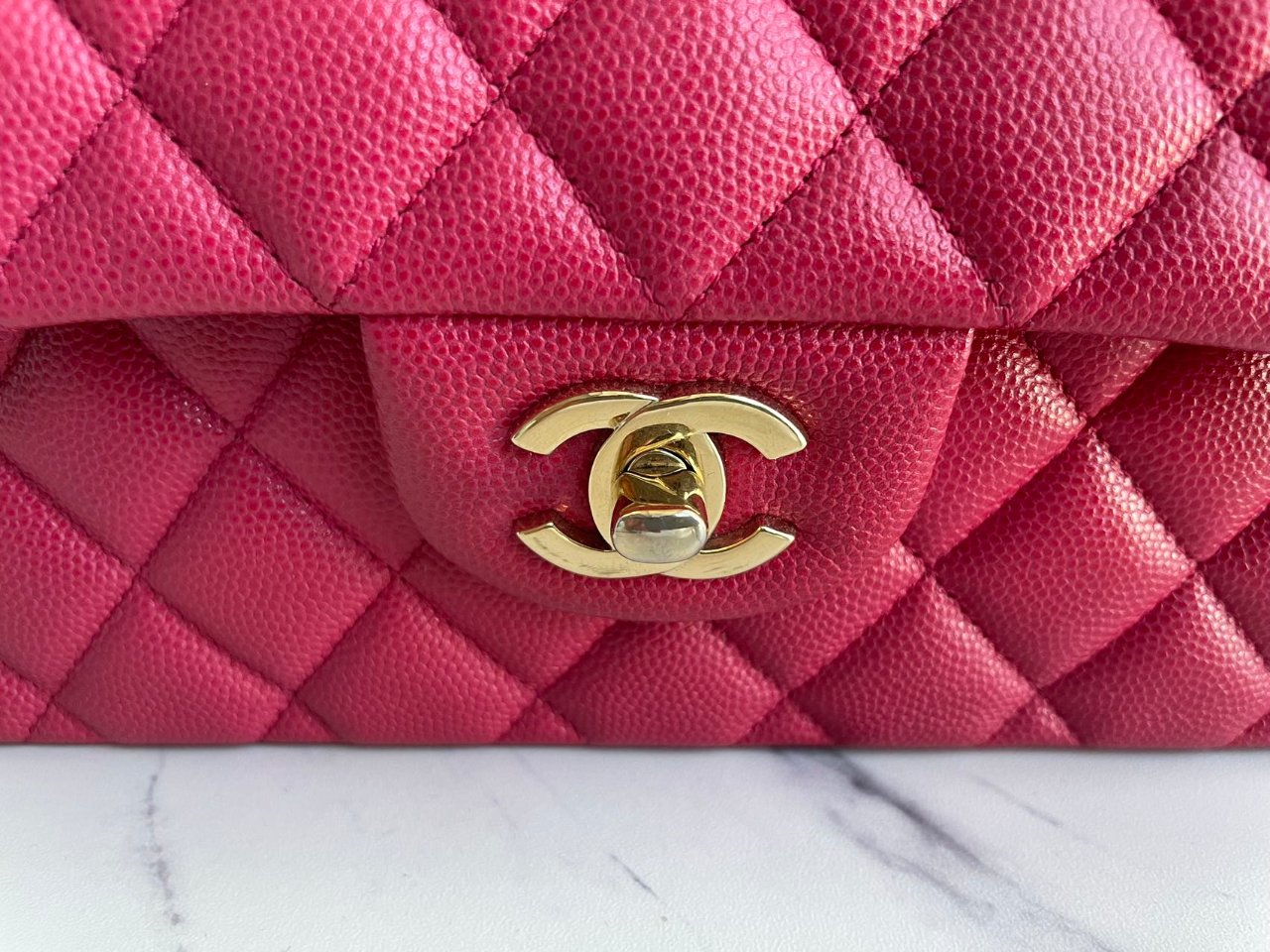 Chanel Red timeless Flap Bag Caviar Leather Small Size