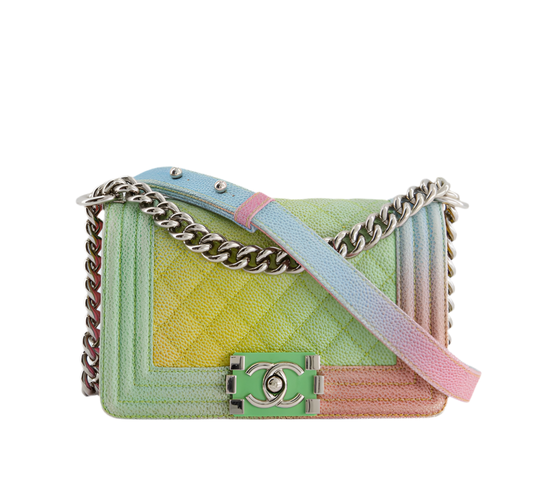 Chanel Caviar Quilted Small Cuba Rainbow Leboy Bag in Multicolour