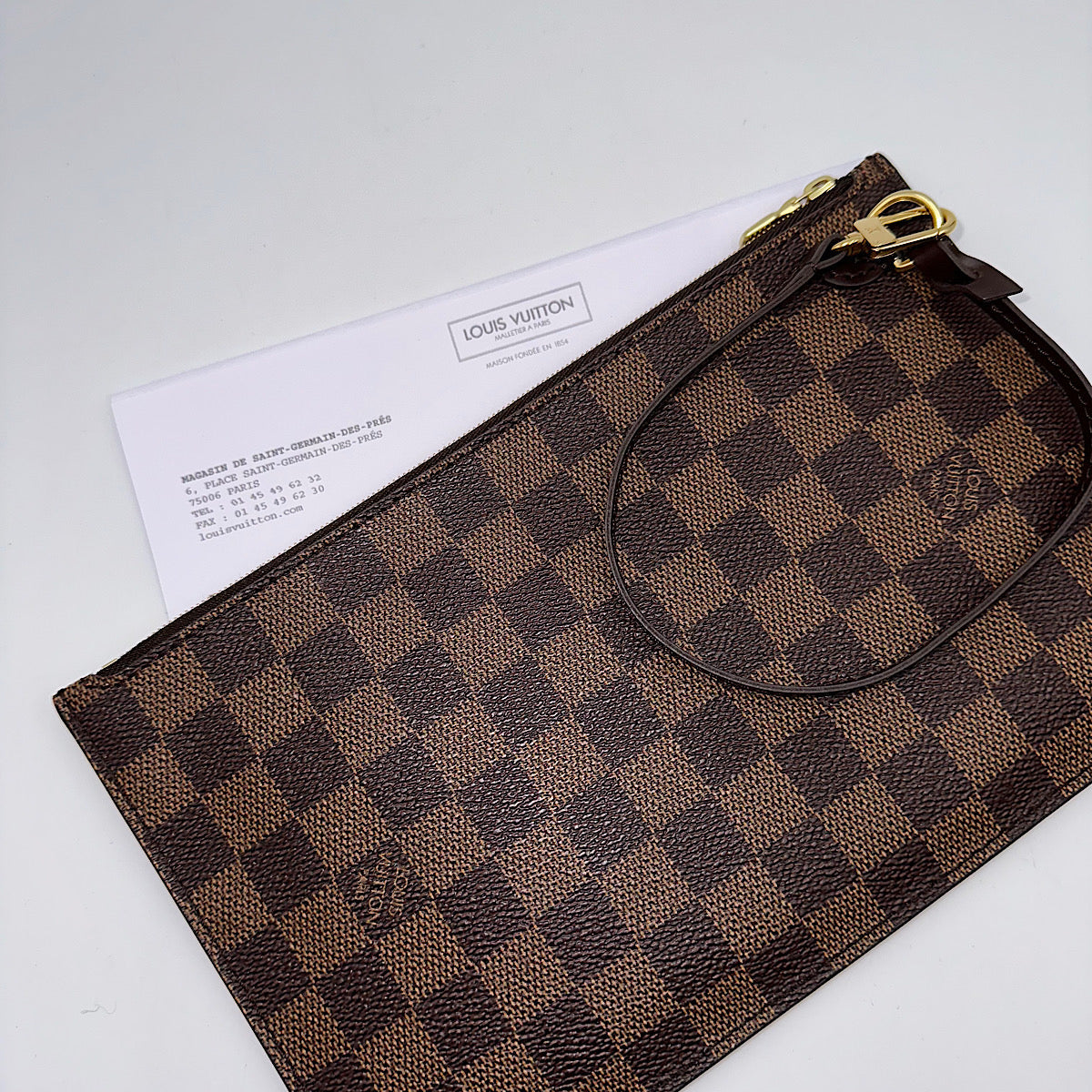 Pochette Neverfull damier ébène