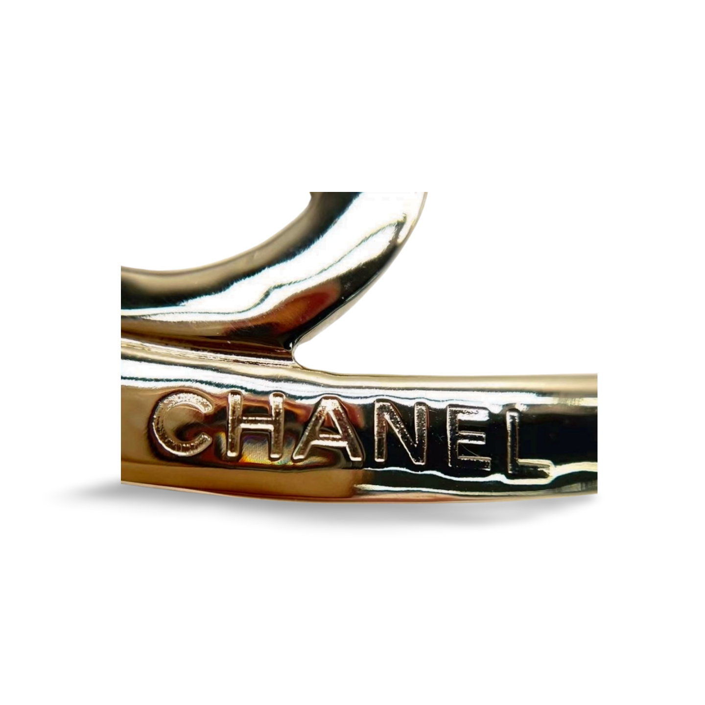 Chanel heart hoop earrings