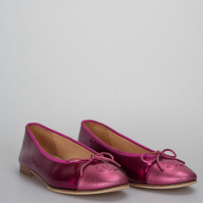 Chanel ballet flats 37.5 in hot pink