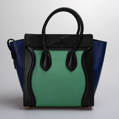 CELINE Tricolor Luggage Bag Leather Micro