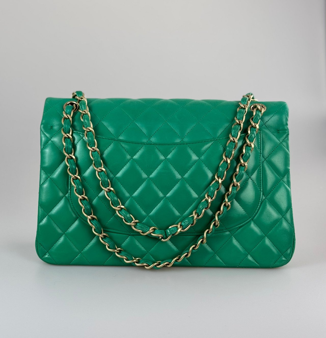 Chanel timeless Flap Bag Jumbo Green with Gold Hardware