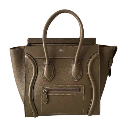 CELINE Micro 
Luggage leather handbag in Grey