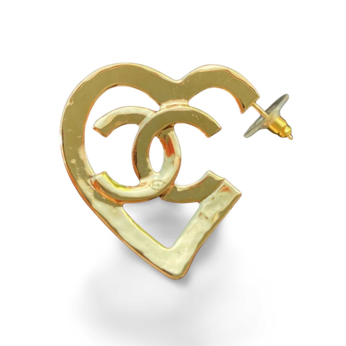 Chanel heart hoop earrings