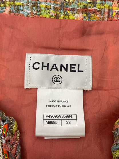 Chanel 14P Multicolour Tweed Runway Dress Size 38