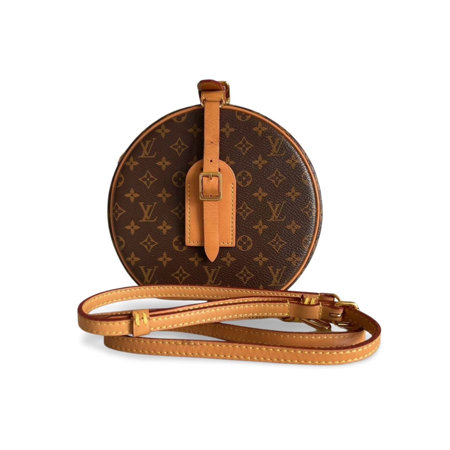 Louis Vuitton Monogram Canvas Petite Boite Chapeau Cross-Body Bag with Gold Hardware