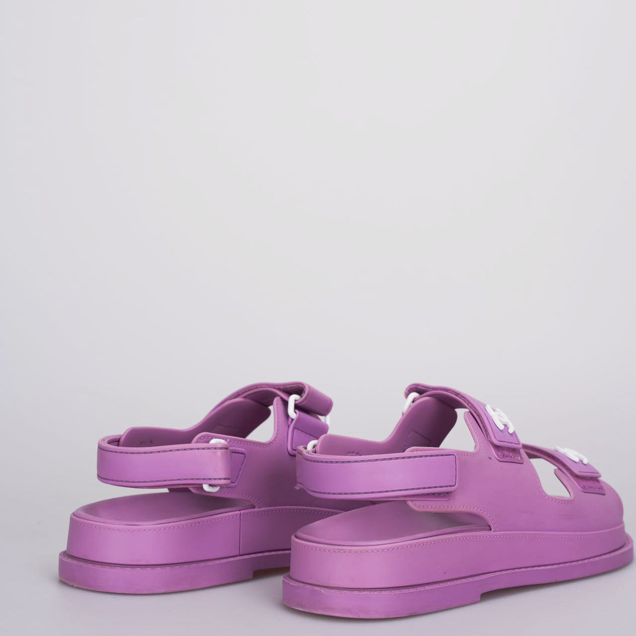 Chanel purple cc rubber Dad Sandals 36