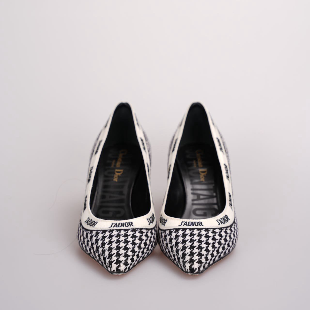 Christian Dior Houndstooth 6cm Pumps 37.5 Black&White