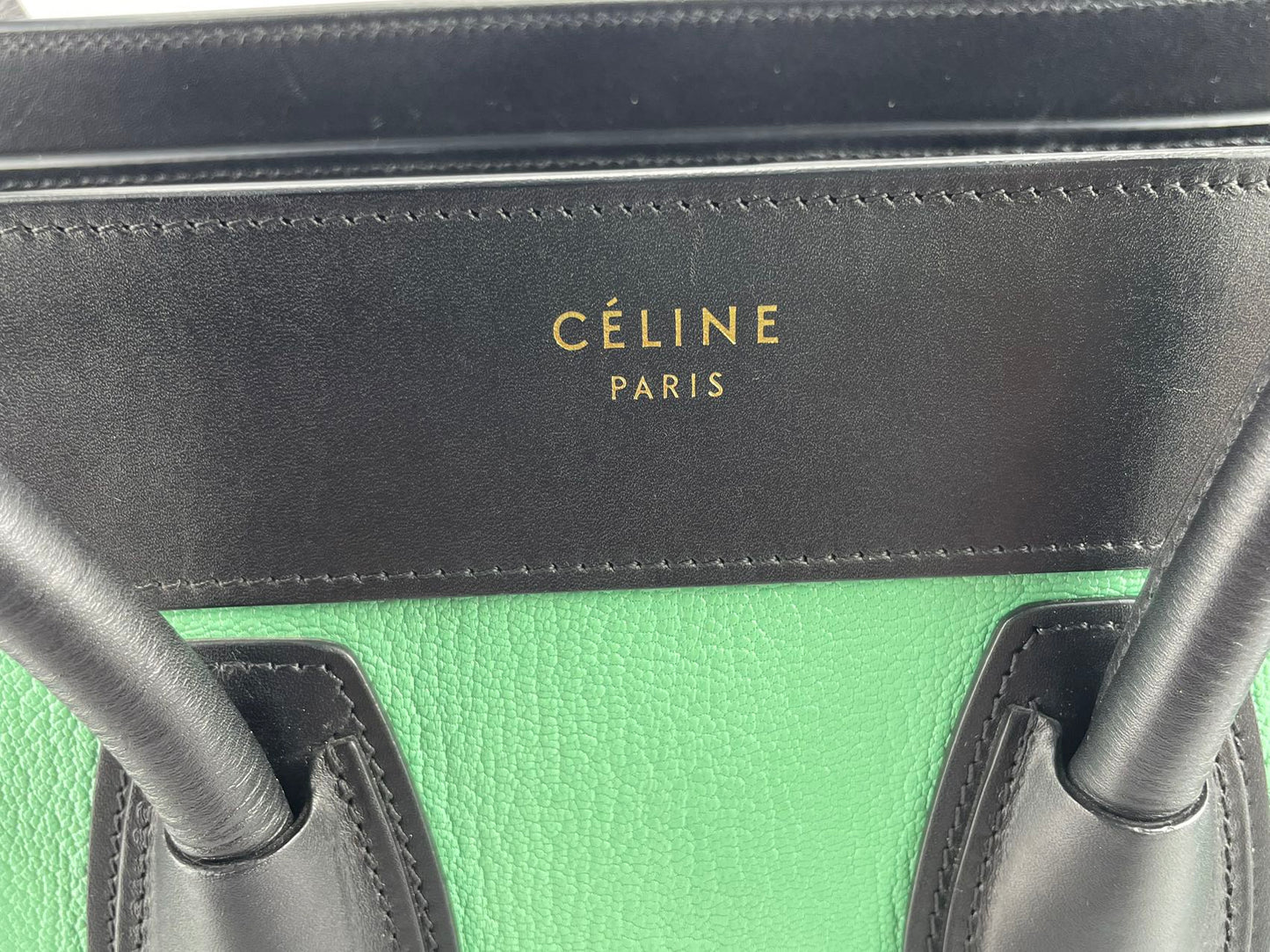 CELINE Tricolor Luggage Bag Leather Micro