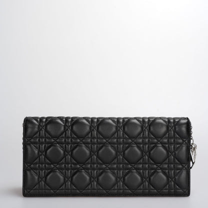 Christian Dior Lambskin Cannage Lady Dior Clutch in Black