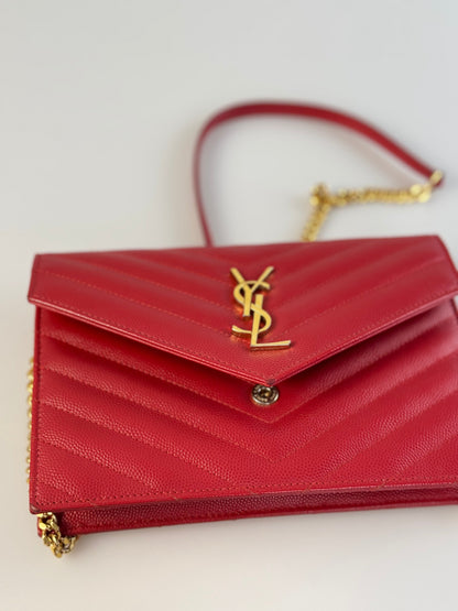 Saint Laurent Cassandre envelope Red Bag