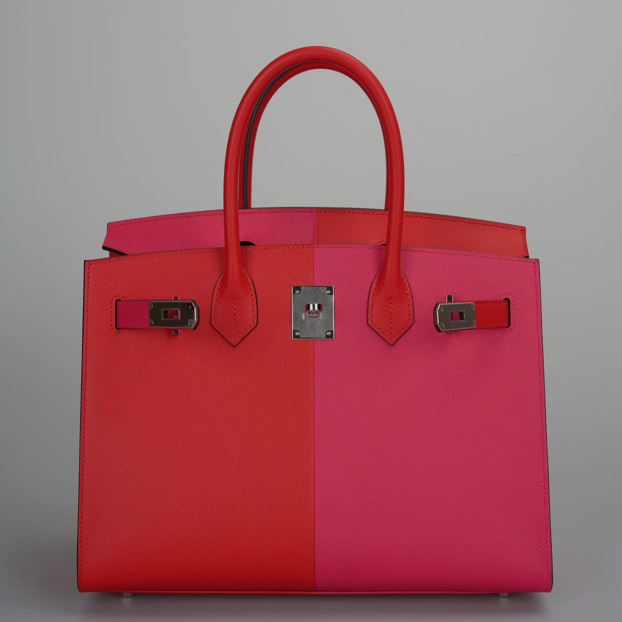 Hermes Epsom Casaque Birkin Sellier 30 Rouge Coeur Rose Extreme Bleu Zanziba with palladium Hardware