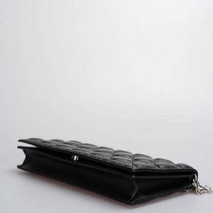 Christian Dior Lambskin Cannage Lady Dior Clutch in Black