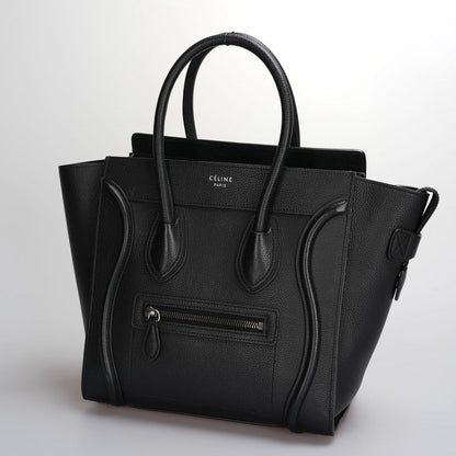 CELINE Micro Luggage leather handbag in Black