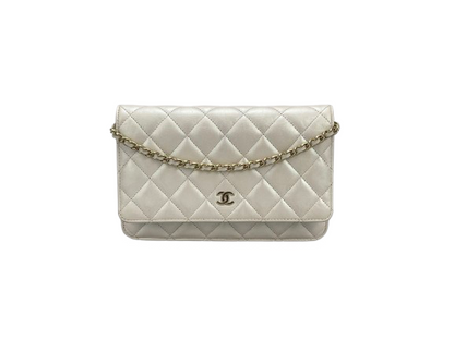 Chanel Wallet on Chain Bag Quilted Iridescent Lambskin Crossbody