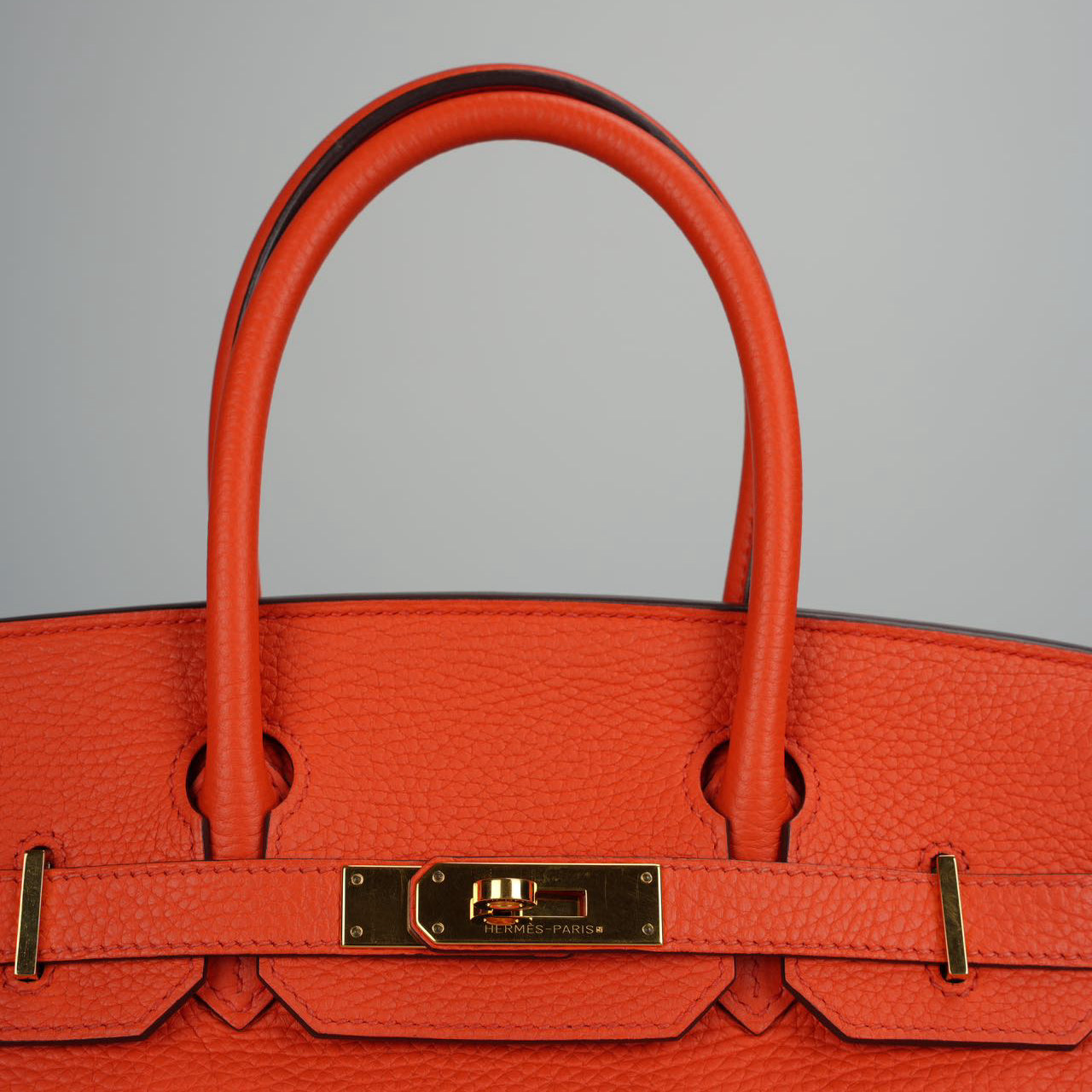 Hermes Birkin 30 Handbag in Orange Togo Leather with Gold Hardware