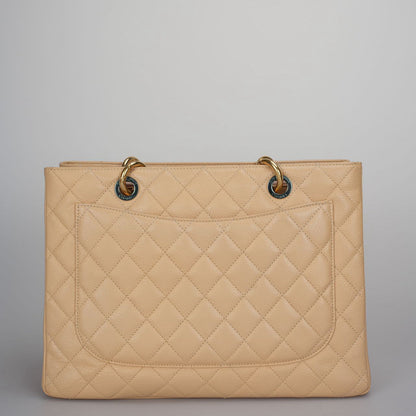 Chanel Grand Shopping Tote Beige GST Bag in Caviar Leather with Gold Hardware