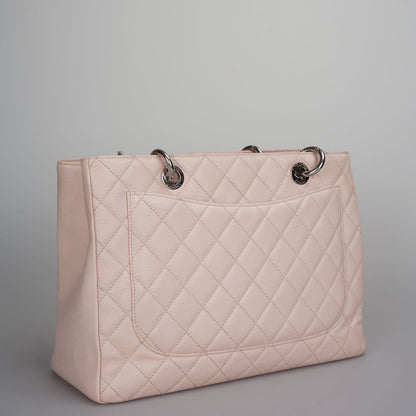 Chanel Grand Shopping Tote Light Pink GST Bag in Caviar Leather with Silver Hardware