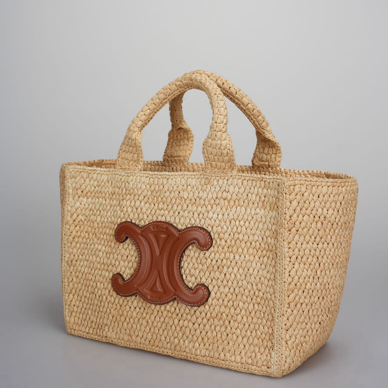 Celine Small Cabas Thais in Raffia and Calfskin