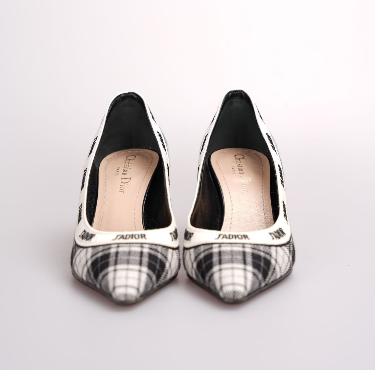 Dior Canvas Ribbon Tartan Print Embroidered J'Adior Pumps