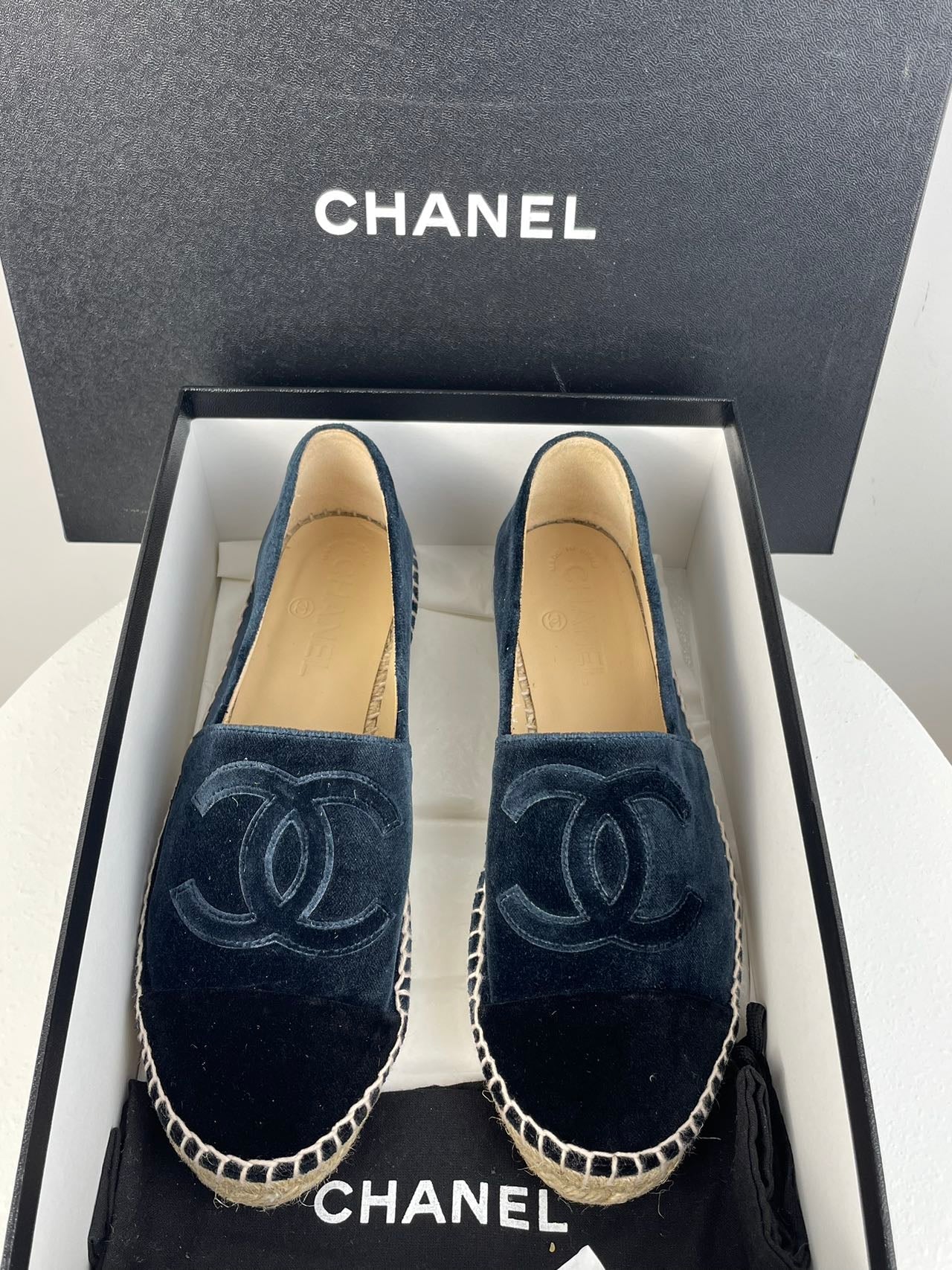 Chanel Blue Flats with CC logo 38