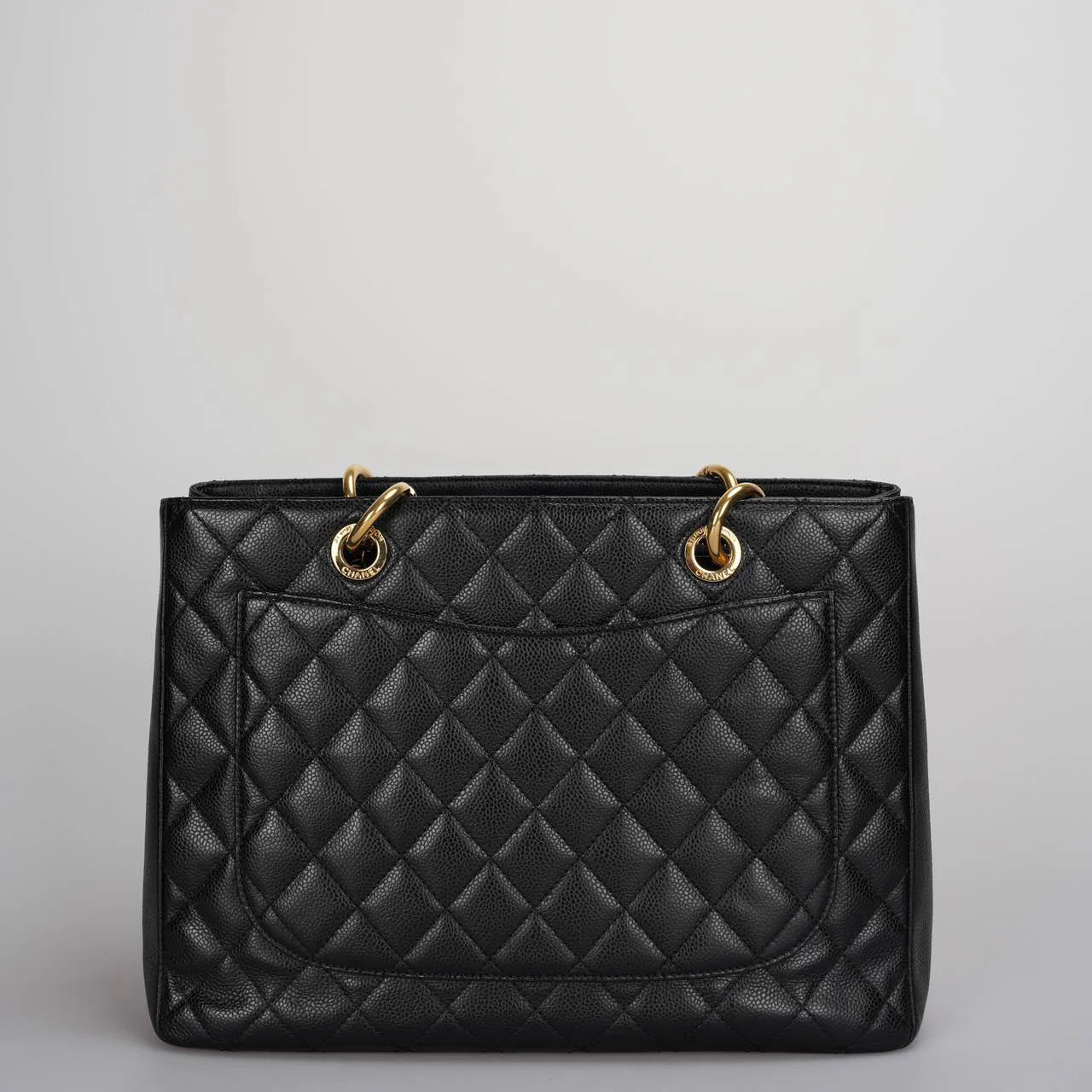 Chanel Grand Shopping Tote black gst Bag in Cavier Leather with gold Hardware