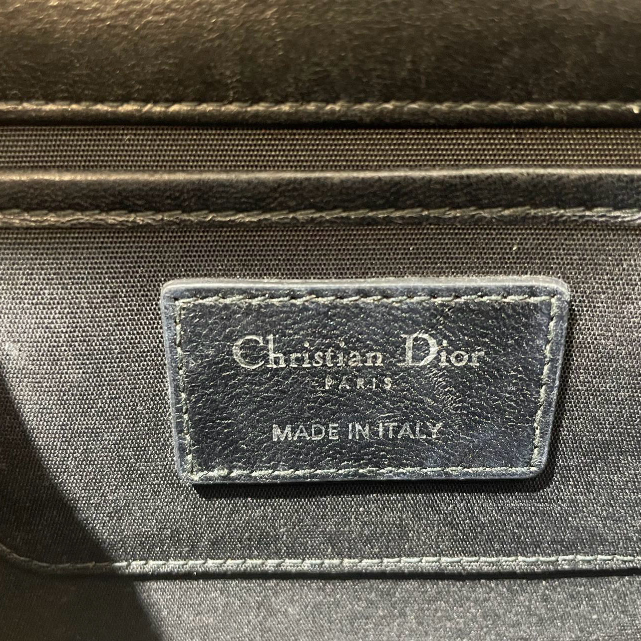 Christian Dior Lambskin Cannage Lady Dior Clutch in Black