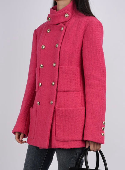 Chanel Pink Wool Tweed Blazer