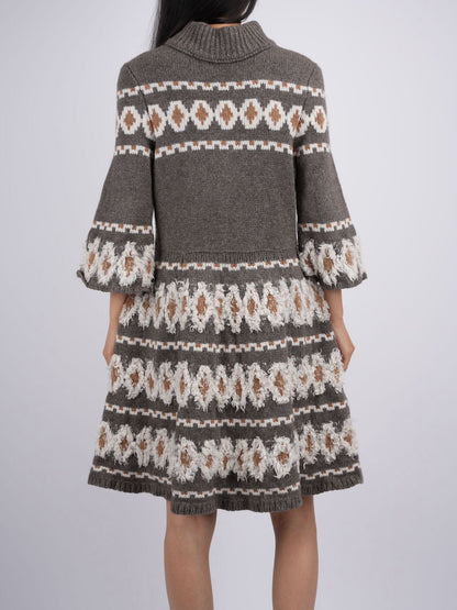 Chanel Fair Isle sweater dress Grey FR38