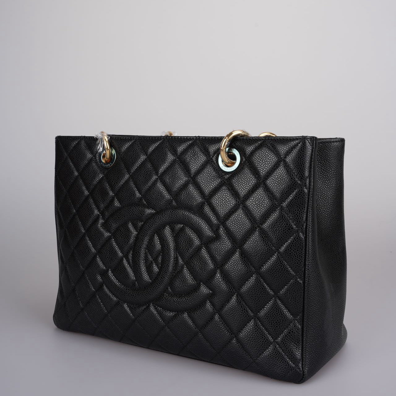 Chanel Grand Shopping Tote black gst Bag in Cavier Leather with Gold Hardware