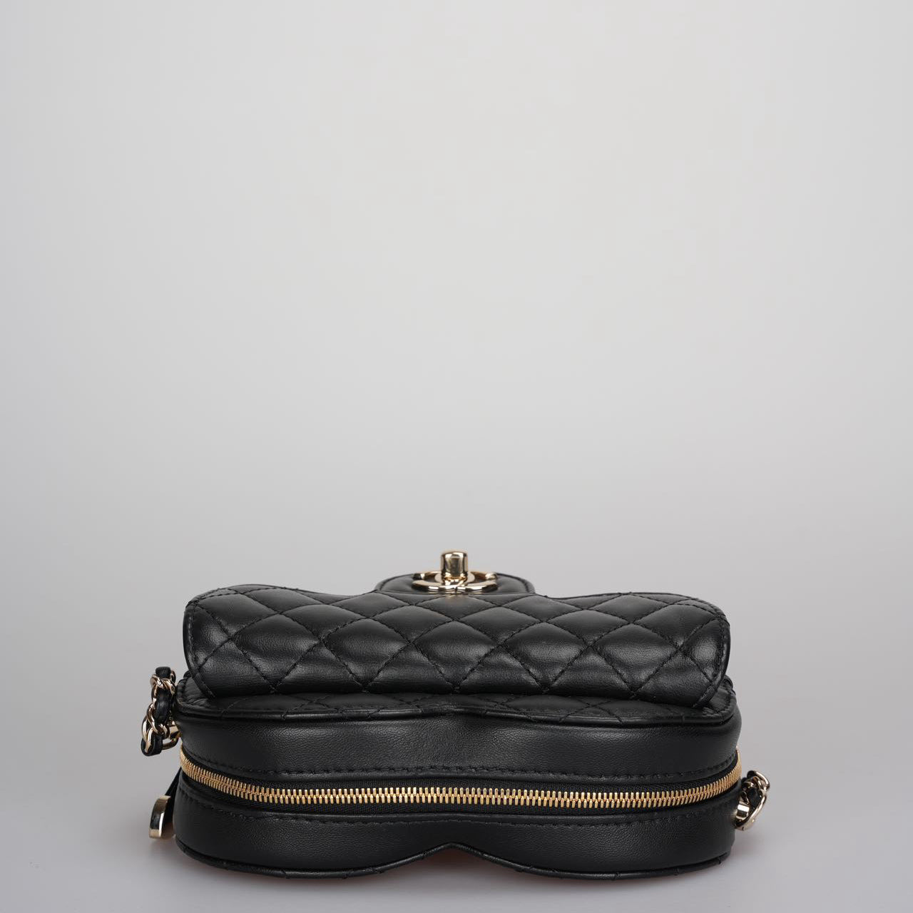 Chanel Large Heart Bag in Black Lambskin Gold Hardware