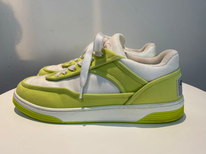 Chanel Fabric Sneakers In Lime yellow color with CC LOGO