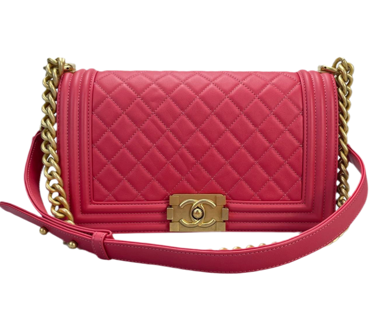 Chanel Medium Leboy Bag in Hot Pink with Gold Hardware