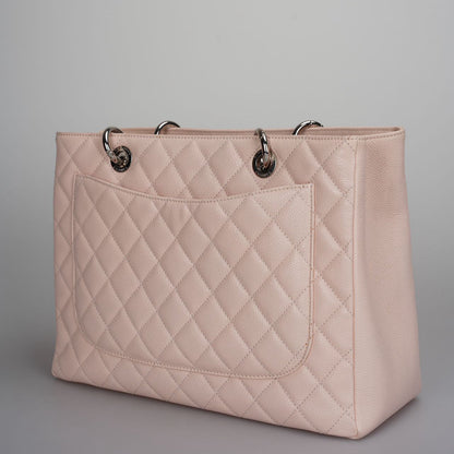 Chanel Grand Shopping Tote Light Pink GST Bag in Caviar Leather with Silver Hardware