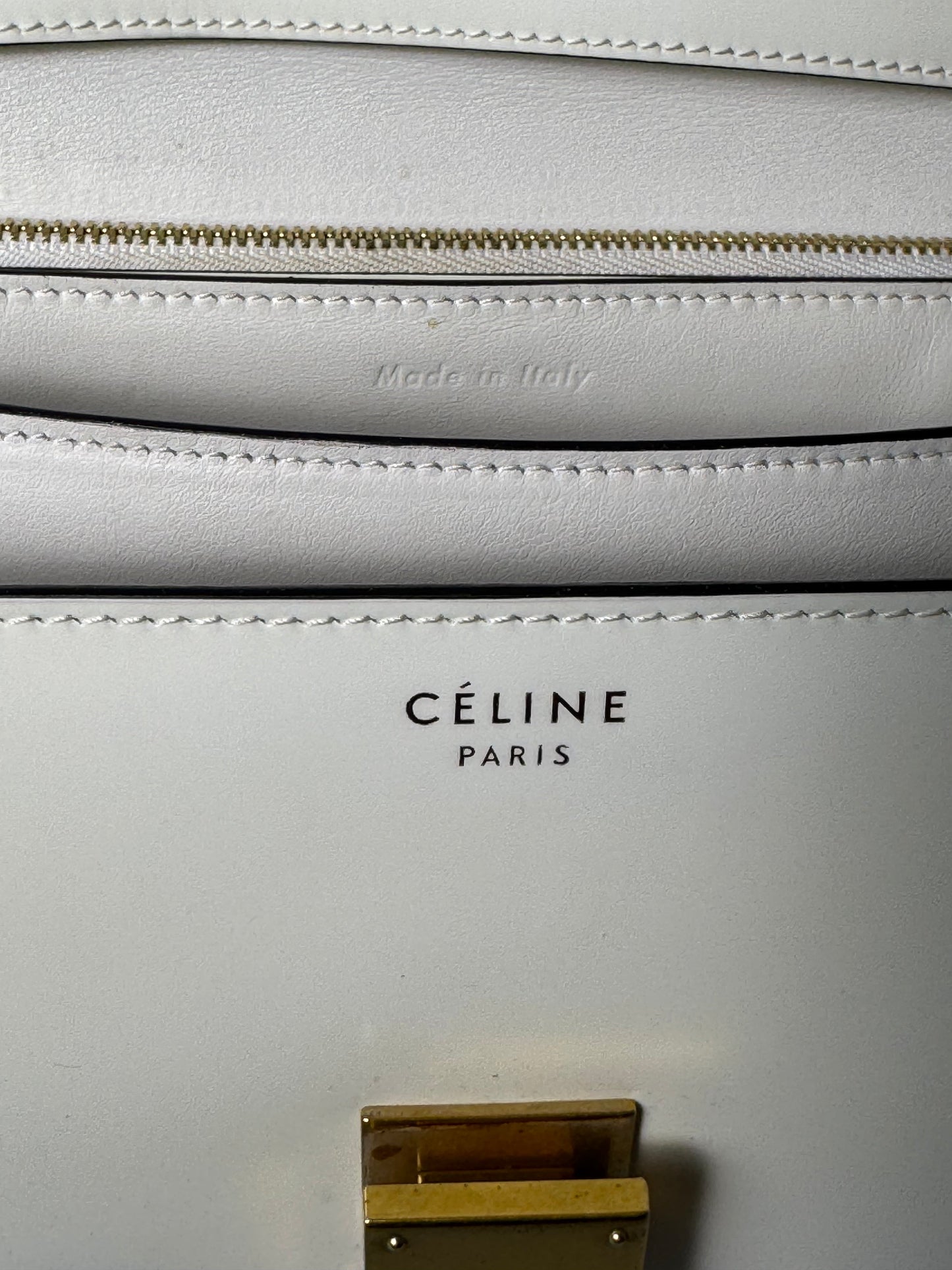 Celine bag Classic Box white leather shoulder bag