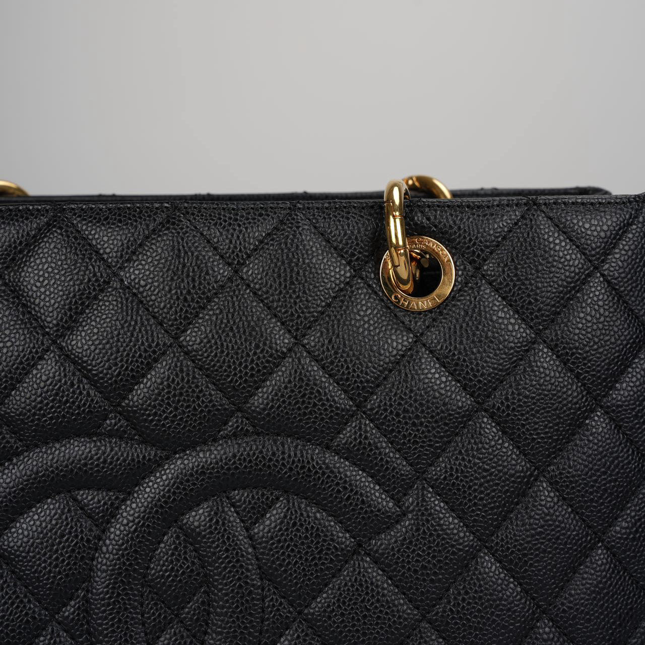 Chanel Grand Shopping Tote Black GST Bag in Caviar Leather with Gold Hardware