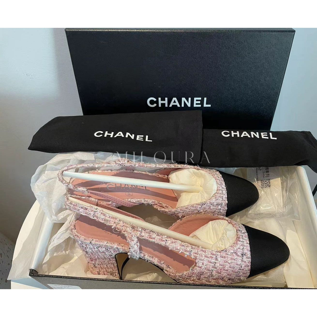 CHANEL TWEED SLINGBACK 38