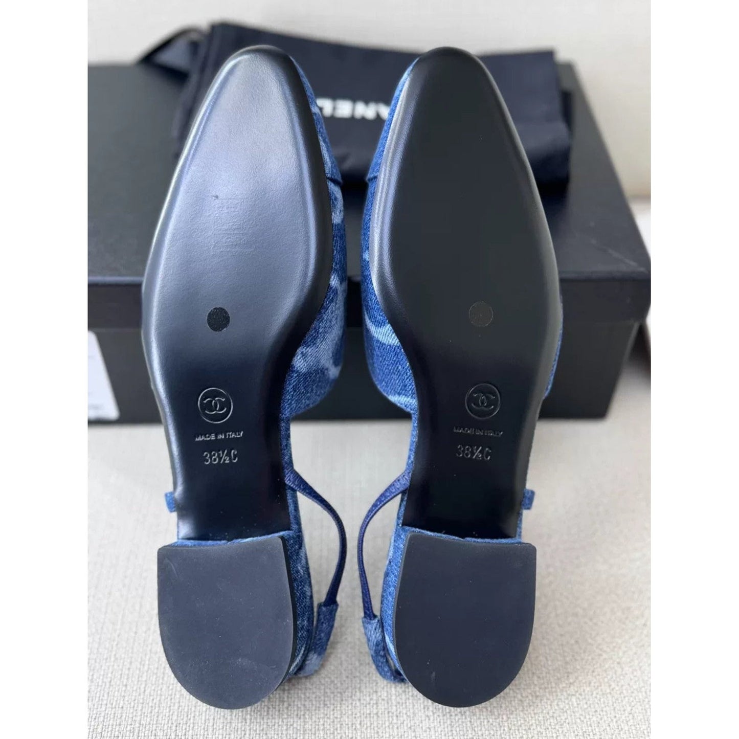 Chanel Slingback 38 cruise denim