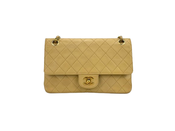 Chanel Beige Vintage Timeless Flap Bag Medium