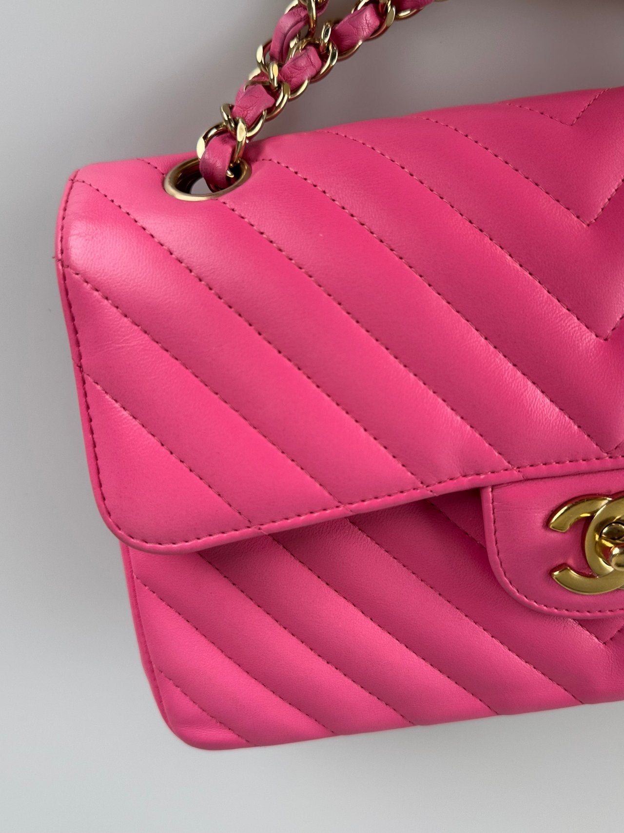 Chanel Small Quilted Flap Bag Pink Lambskin