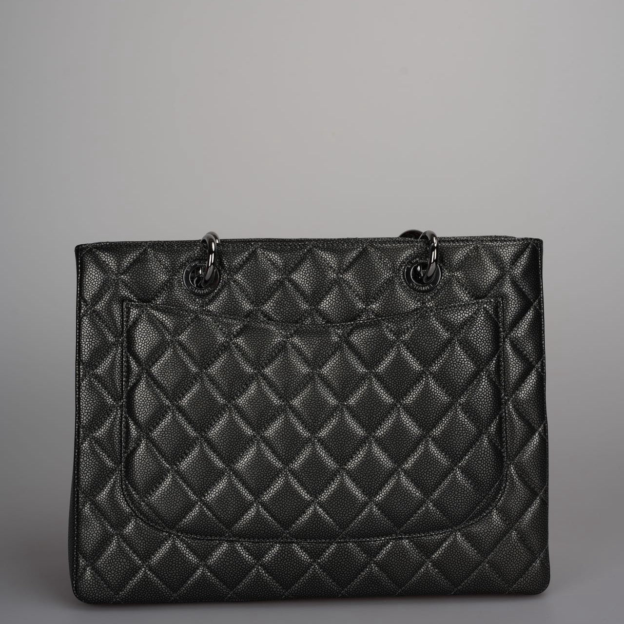 Chanel Grand Shopping Tote Black GST Bag in Caviar Leather with Black Hardware